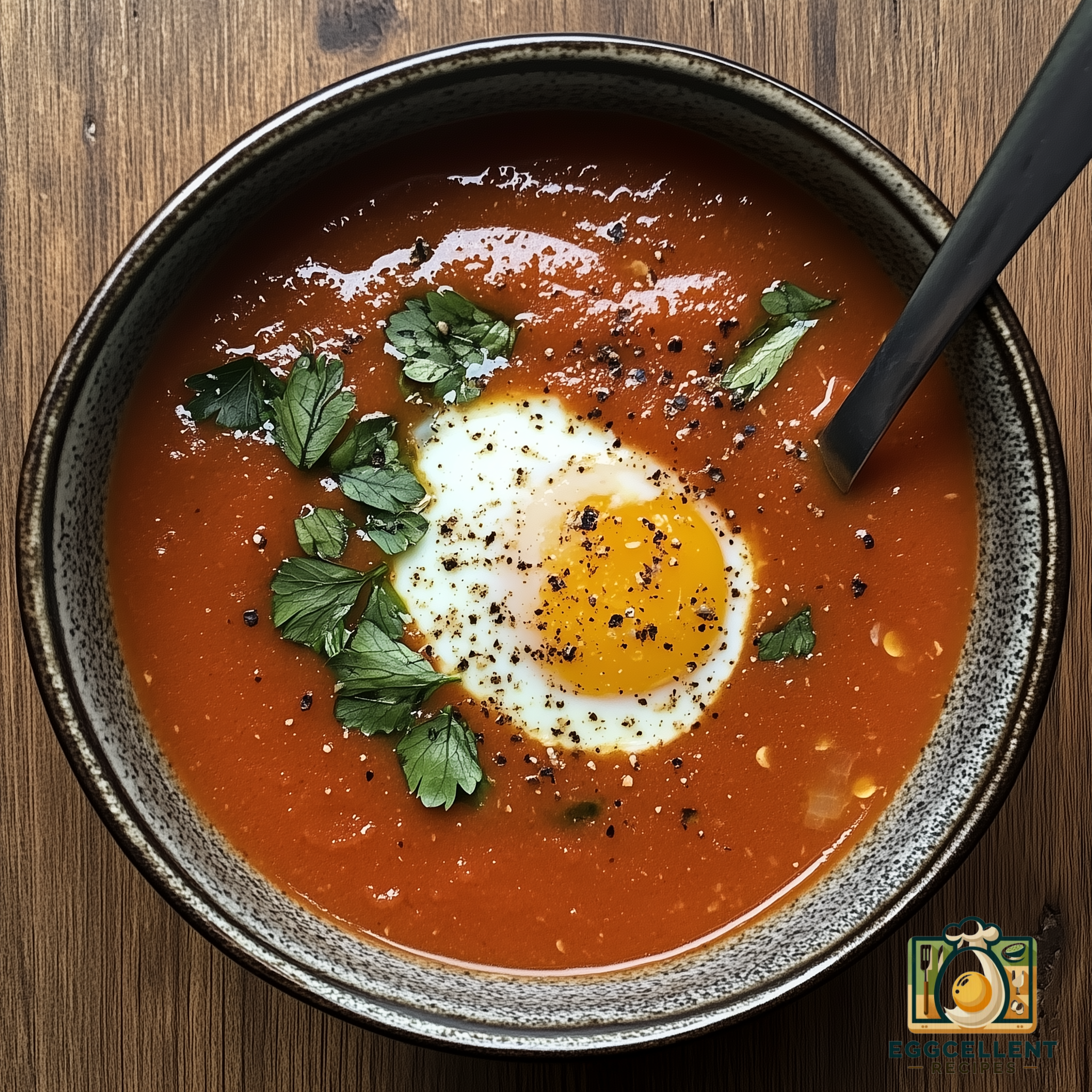 Tomato Basil Soup with Poached Egg Recipe