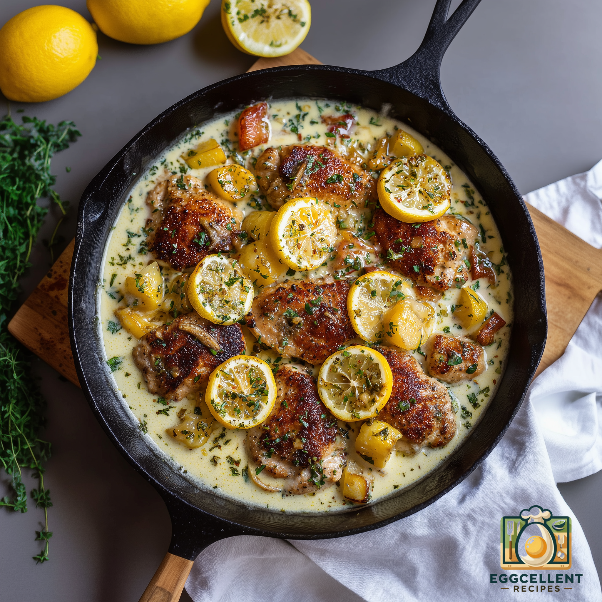 Creamy Lemon Chicken Skillet Recipe