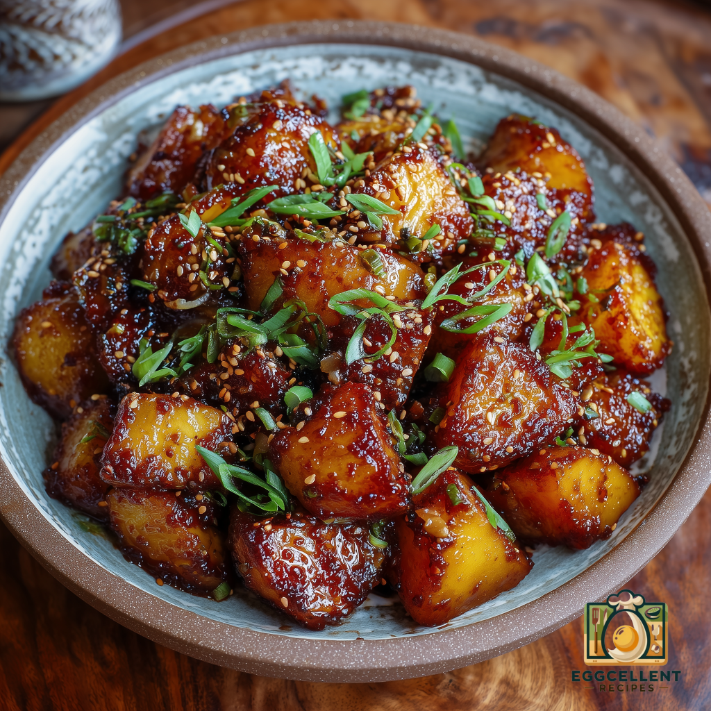 Korean Braised soy-glazed potatoes Recipe