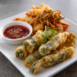 Korean-style tempura (fried vegetables, squid, or seaweed rolls) Recipe