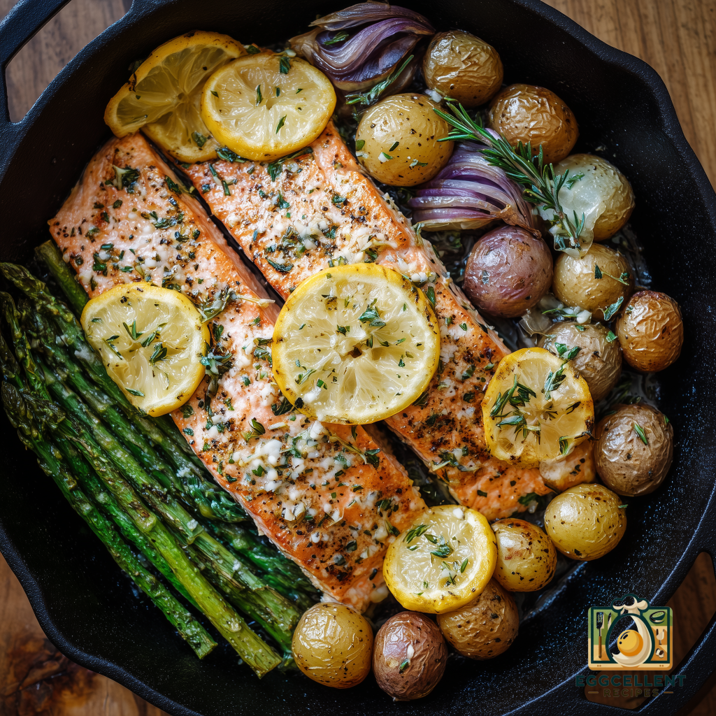 One-Pan Lemon Garlic Salmon Recipe
