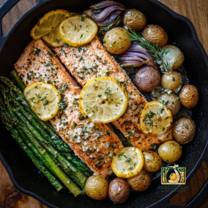 One-Pan Lemon Garlic Salmon Recipe