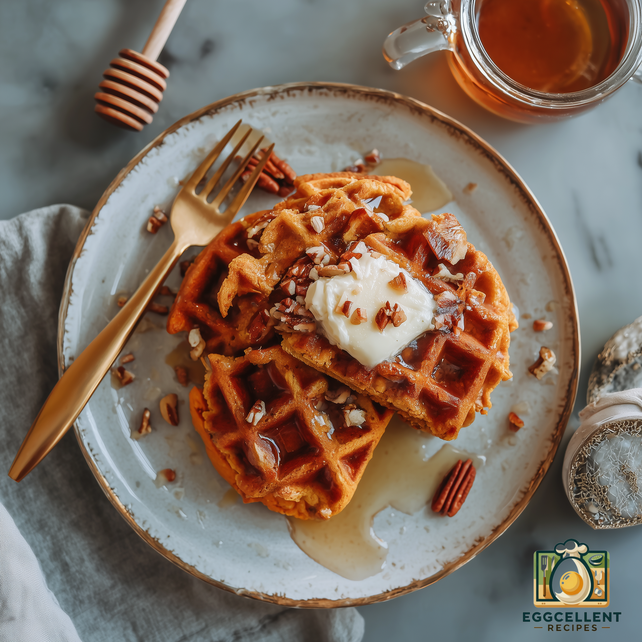 Sweet Potato Waffles with Honey Butter Recipe