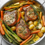 Garlic Butter Pork Chops & Veggies Recipe